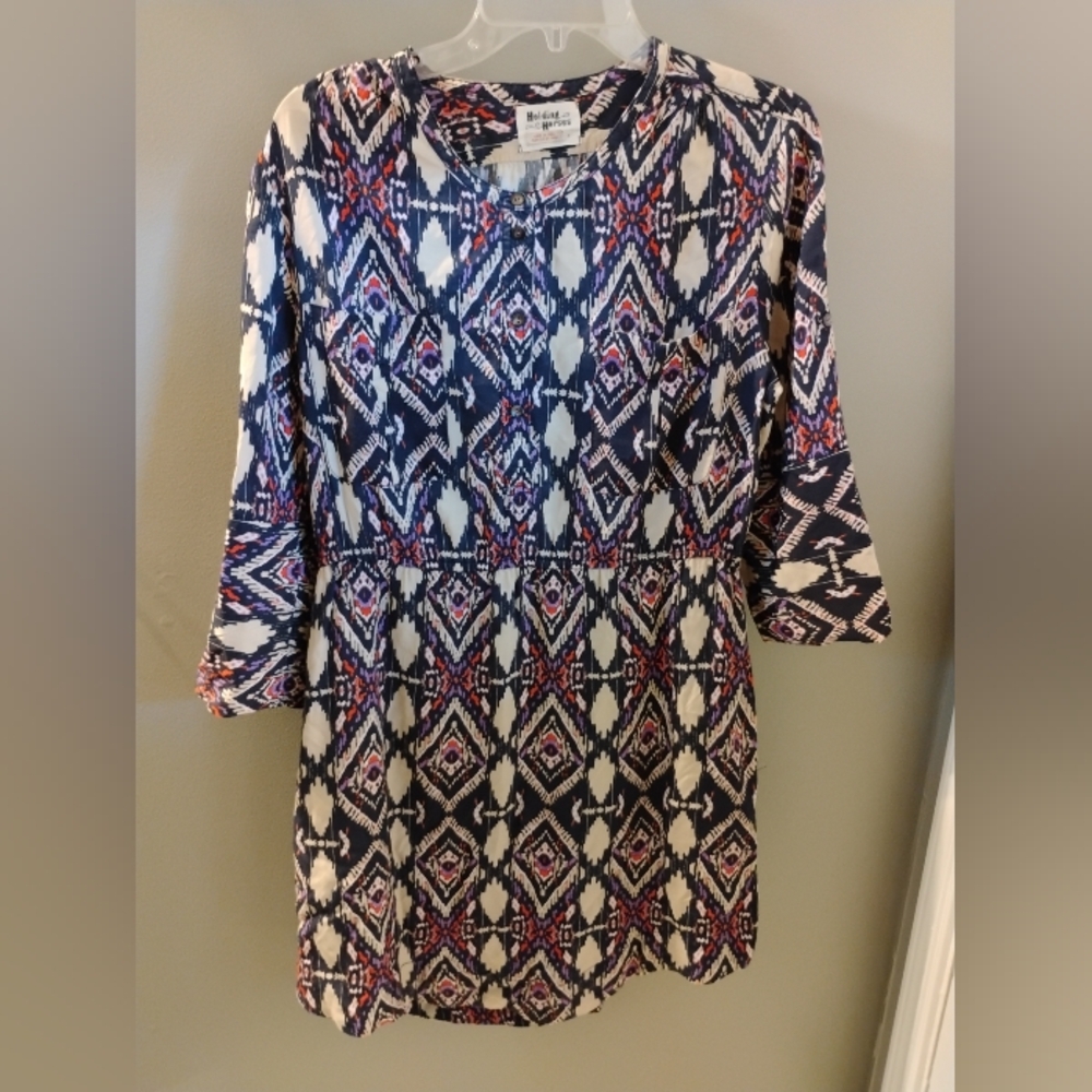 Women's Anthropologie Holding Horse Mira Ikat Shirtdress Western Dress Size 4